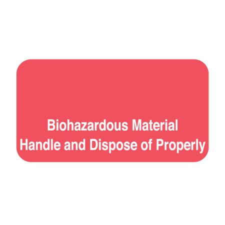 Biohazardous Mtl. Handle Dispose Of Property 1-5/8x7/8 Violet W/Blk